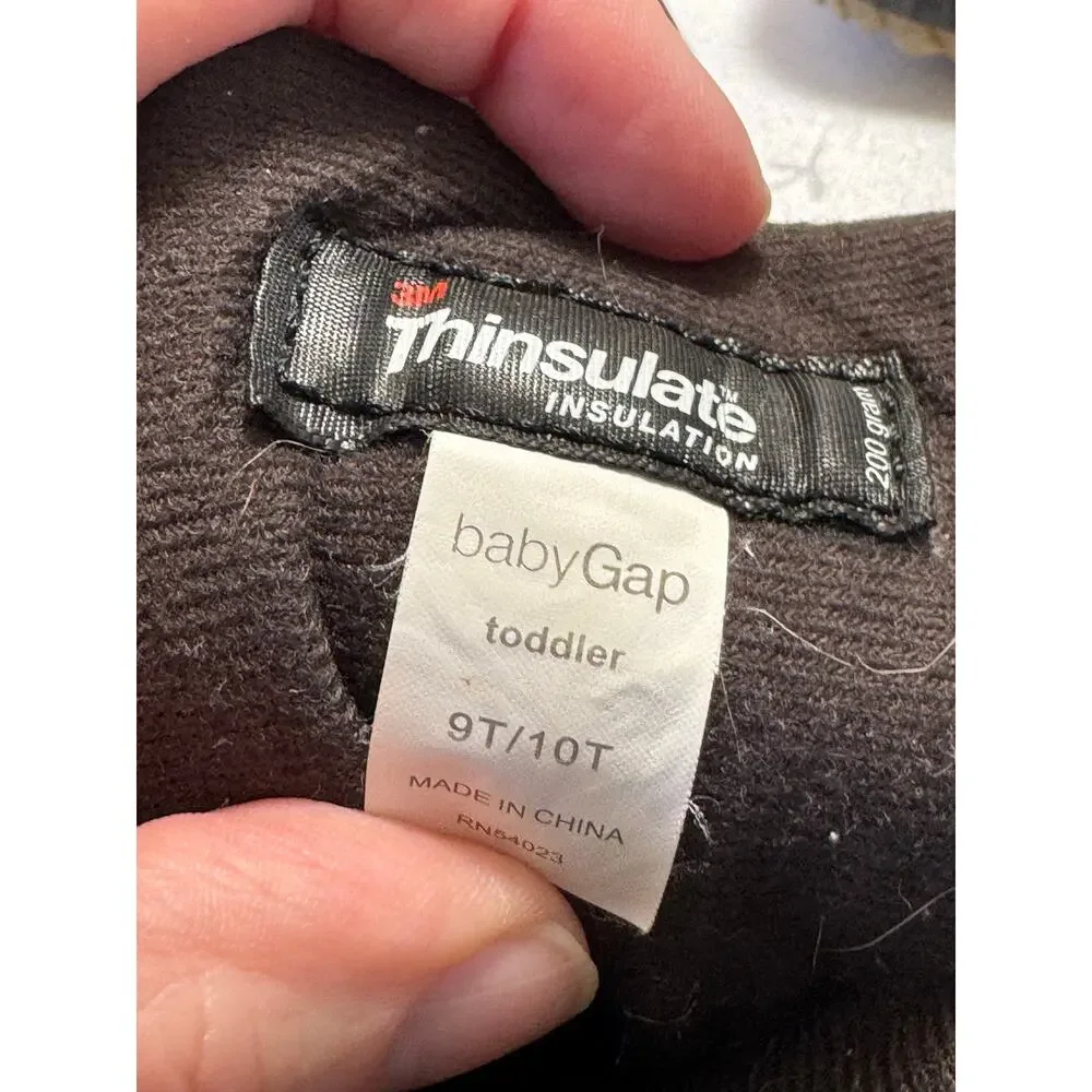 Baby Gap Toddler Duck Boots Winter Insulated 9T/10T Brown Black